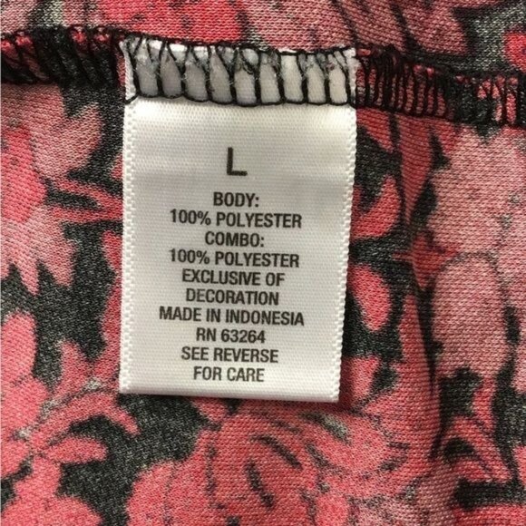 Roz & Ali Women’s Long Sleeve Split Neck Beaded Collar, Red, size L - Picture 7 of 8